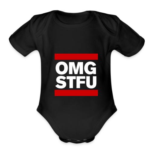 OMG STFU (white/color) - Organic Short Sleeve Baby Bodysuit