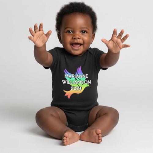 Marianne Williamson For President 2024 Rainbow - Organic Short Sleeve Baby Bodysuit