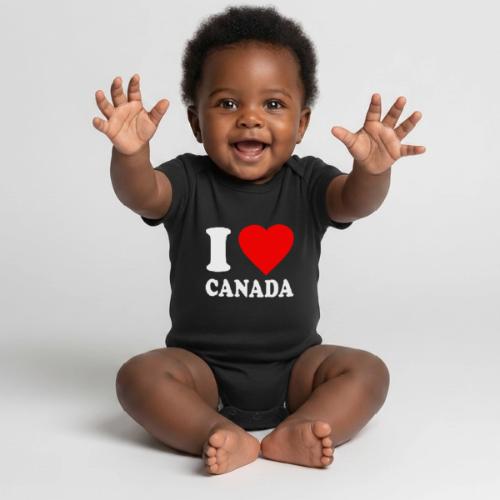 I Love Canada - Organic Short Sleeve Baby Bodysuit