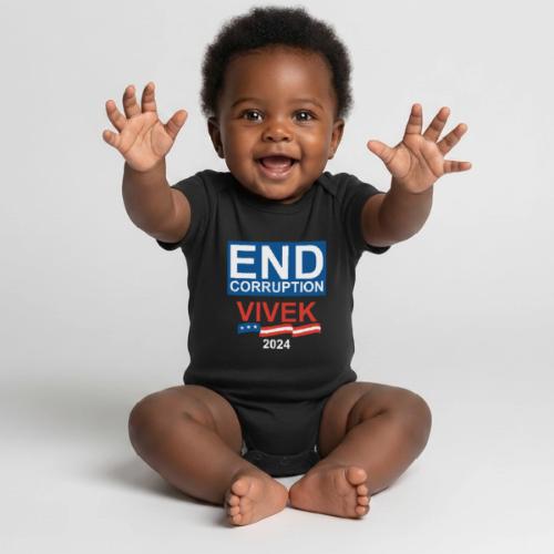 End Corruption Vivek Ramaswamy 2024 - Organic Short Sleeve Baby Bodysuit