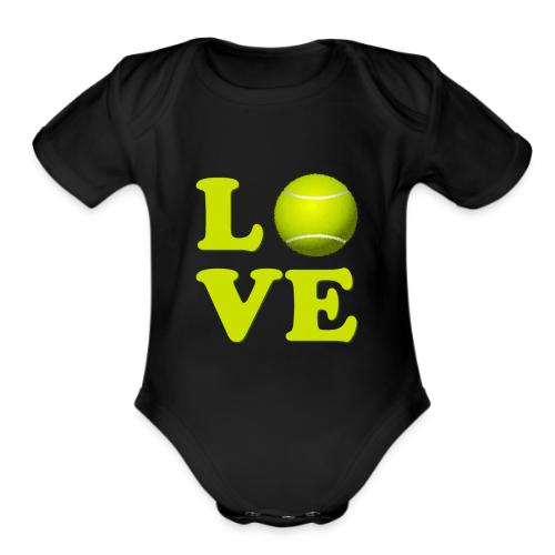 I Love Tennis - Organic Short Sleeve Baby Bodysuit