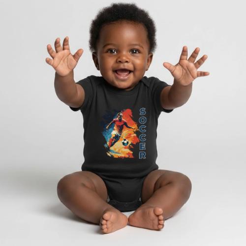 Soccer Action Pulse - Organic Short Sleeve Baby Bodysuit