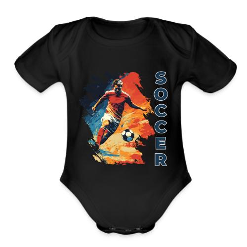 Soccer Action Pulse - Organic Short Sleeve Baby Bodysuit