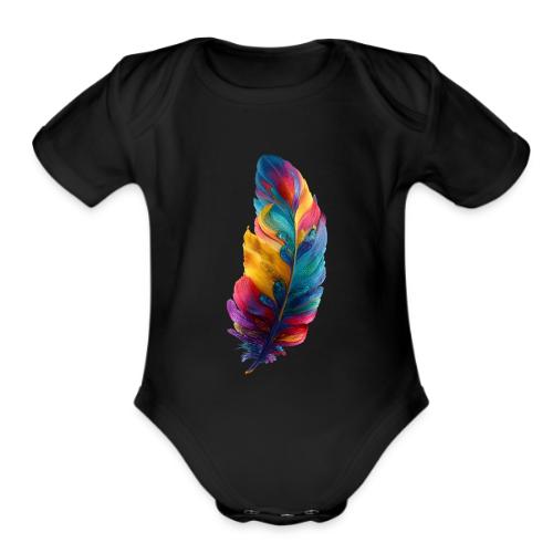Spectrum Feather Flow - Organic Short Sleeve Baby Bodysuit