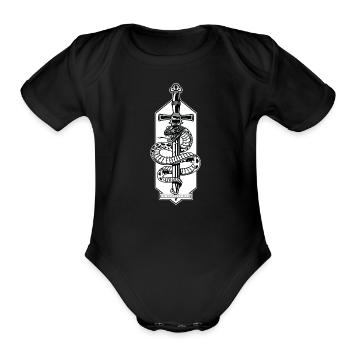 The dagger of death. - Organic Short Sleeve Baby Bodysuit - black - Front