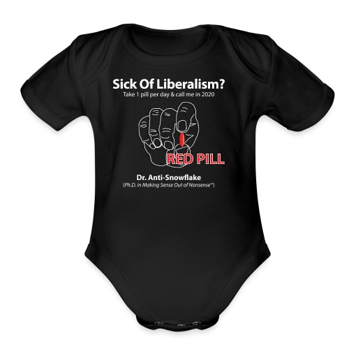 RedPill tshirt black tees - Organic Short Sleeve Baby Bodysuit