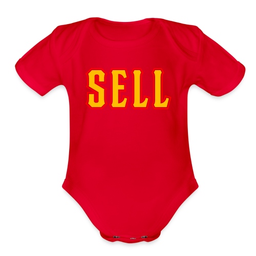 Sell (Red Accents) - Organic Short Sleeve Baby Bodysuit