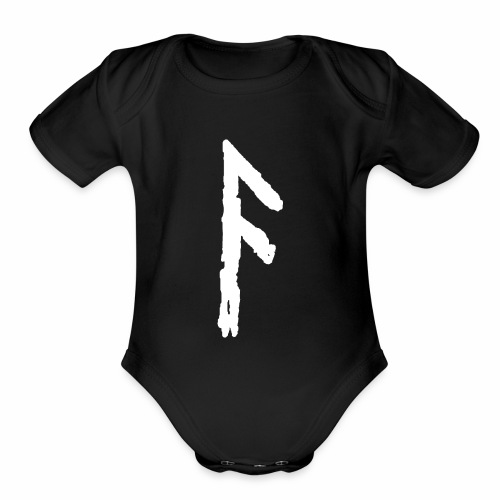 Elder Futhark Rune Ansuz - Letter A - Organic Short Sleeve Baby Bodysuit