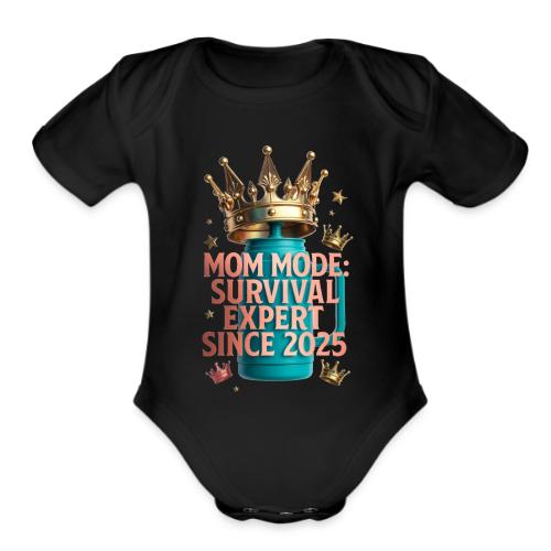 Mom Mode Survival Expert Tee - Organic Short Sleeve Baby Bodysuit