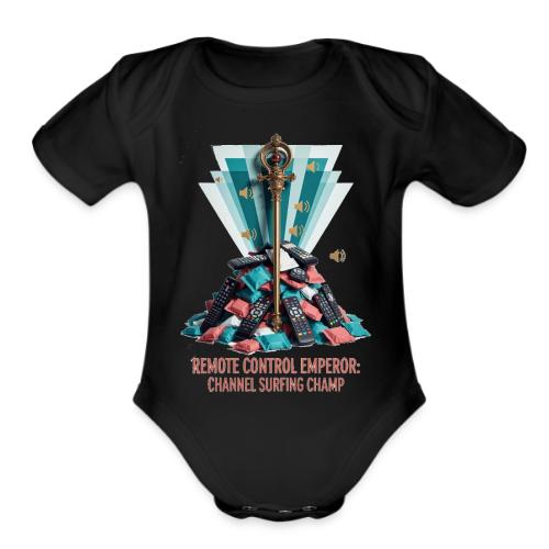 Remote Control Emperor T Shirt - Organic Short Sleeve Baby Bodysuit