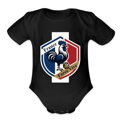 France Rooster T-Shirt, Bleu-Blanc-Rouge gift - Organic Short Sleeve Baby Bodysuit