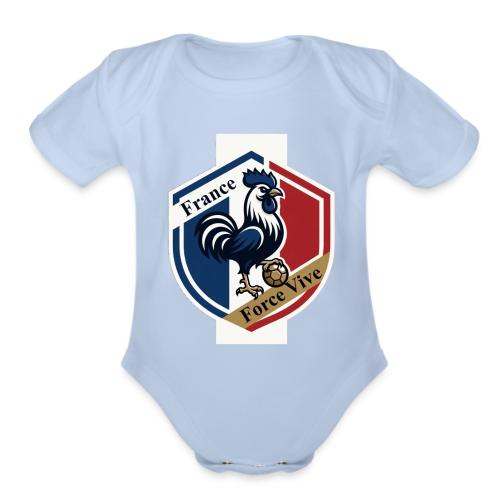 France Rooster T-Shirt, Bleu-Blanc-Rouge gift - Organic Short Sleeve Baby Bodysuit