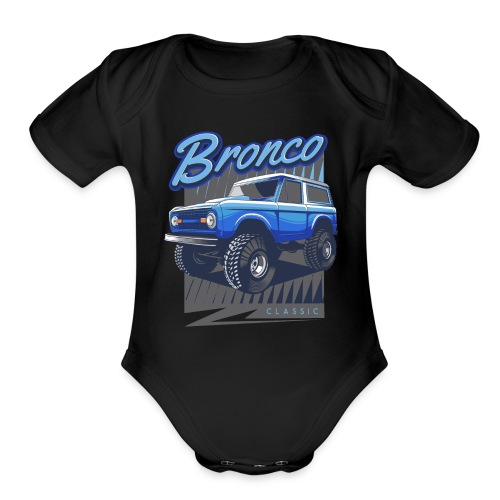 BRONCO BLUE CLASSIC TRUCK - Organic Short Sleeve Baby Bodysuit