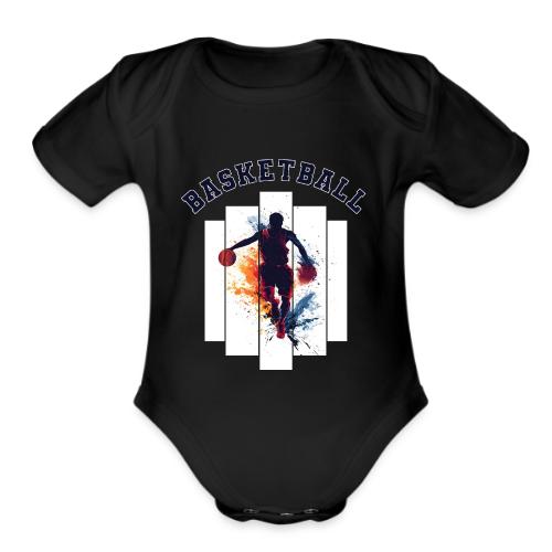 Basketball Never Stops - Organic Short Sleeve Baby Bodysuit