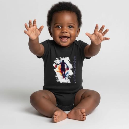 Basketball Hustle - Organic Short Sleeve Baby Bodysuit