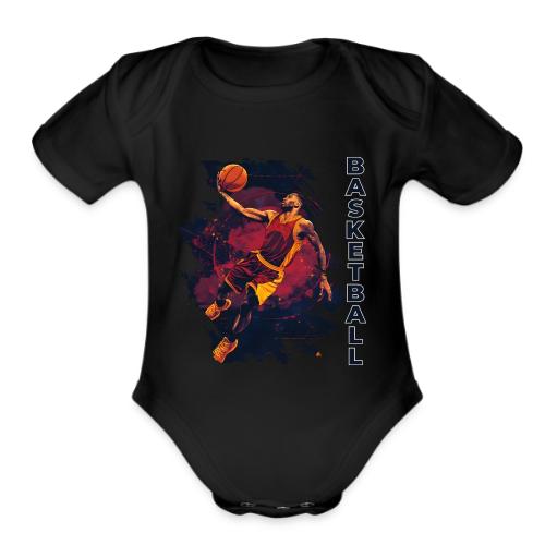 Basketball Charge - Organic Short Sleeve Baby Bodysuit