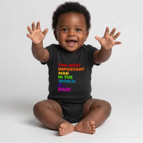 Dad: The Most Important Man in the World - Organic Short Sleeve Baby Bodysuit