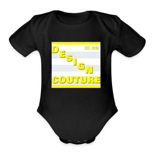 DESIGN COUTURE EST 2016 YELLOW - Organic Short Sleeve Baby Bodysuit