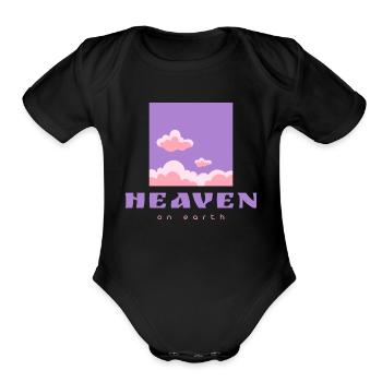 Heaven On Earth Merch - Organic Short Sleeve Baby Bodysuit - black - Front