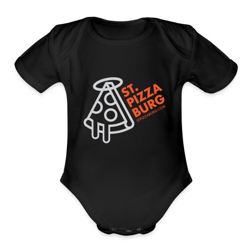 St. Pizzaburg - Dark Colors - Organic Short Sleeve Baby Bodysuit