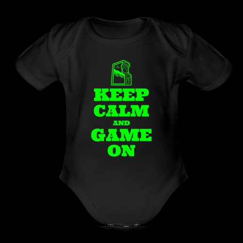 Keep Calm and Game On | Retro Gamer Arcade - Organic Short Sleeve Baby Bodysuit
