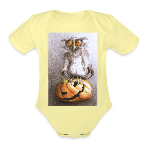 Vampire Owl - Organic Short Sleeve Baby Bodysuit