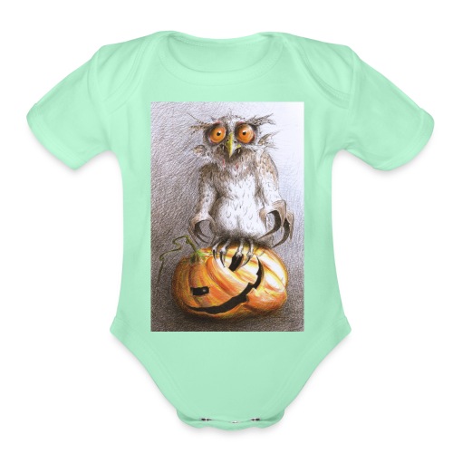 Vampire Owl - Organic Short Sleeve Baby Bodysuit
