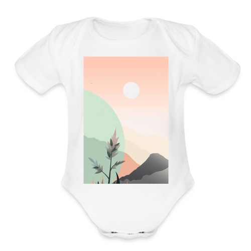Retro Sunrise - Organic Short Sleeve Baby Bodysuit