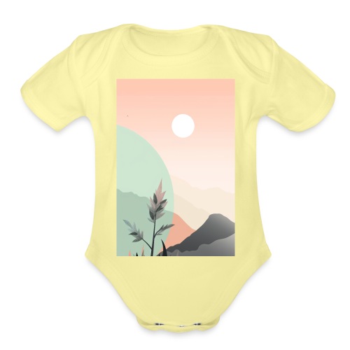 Retro Sunrise - Organic Short Sleeve Baby Bodysuit