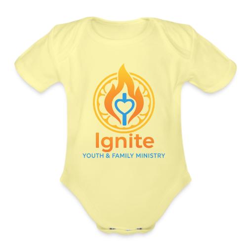Ignite Youth and Family Logo - Organic Short Sleeve Baby Bodysuit