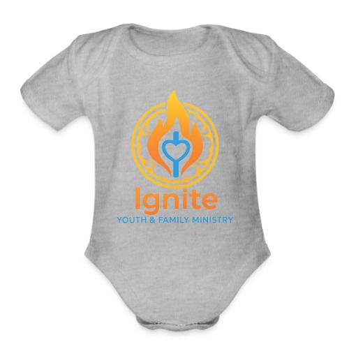 Ignite Youth and Family Logo - Organic Short Sleeve Baby Bodysuit