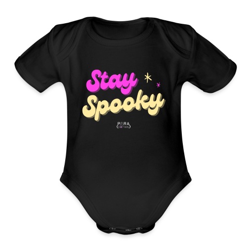 Stay Spooky (Dark Theme) by Para(normal) Podcast - Organic Short Sleeve Baby Bodysuit