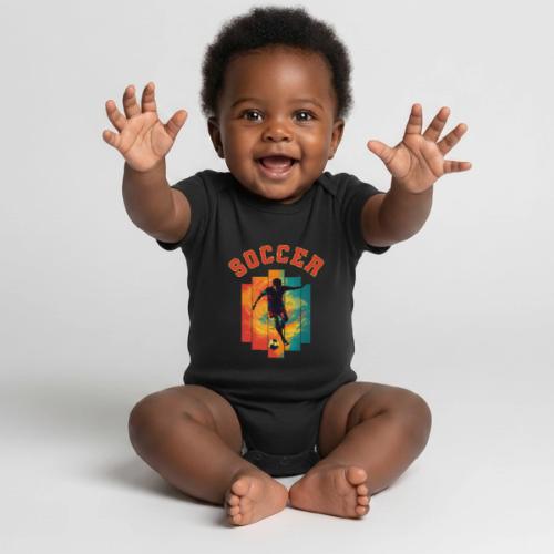 Soccer Heartbeat - Organic Short Sleeve Baby Bodysuit