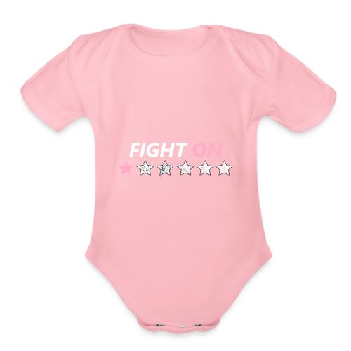 Fight On (White font) - Organic Short Sleeve Baby Bodysuit