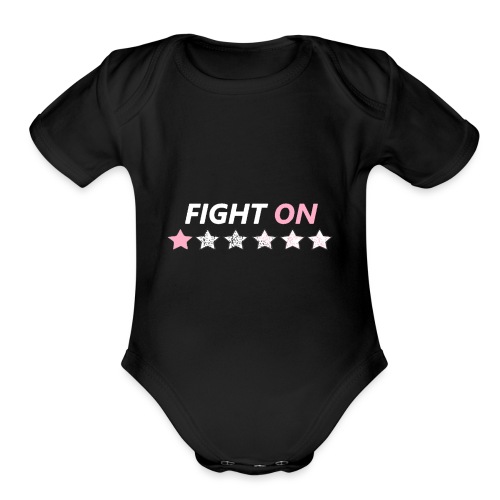 Fight On (White font) - Organic Short Sleeve Baby Bodysuit