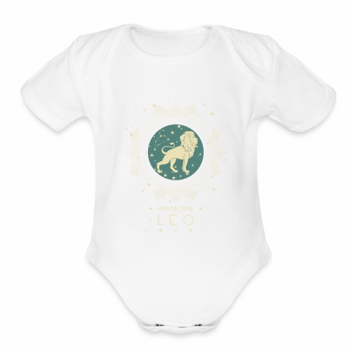Zodiac sign Leo constellation birthday July August - Organic Short Sleeve Baby Bodysuit