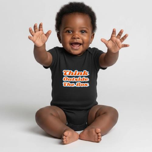 Think Outside the Box — Creative Mindset Script - Organic Short Sleeve Baby Bodysuit