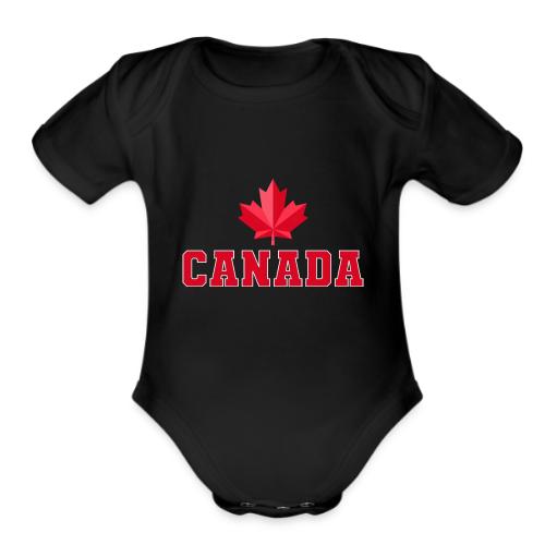 Canada with a maple leaf - Organic Short Sleeve Baby Bodysuit