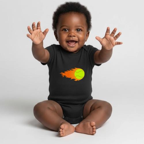 Tennis Ball - Organic Short Sleeve Baby Bodysuit