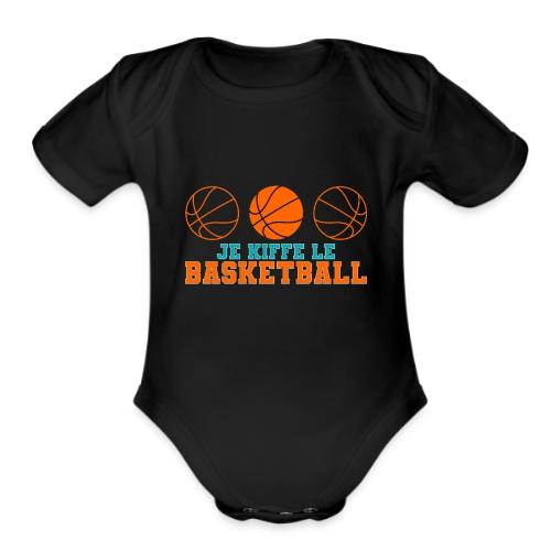 I love basketball - Organic Short Sleeve Baby Bodysuit