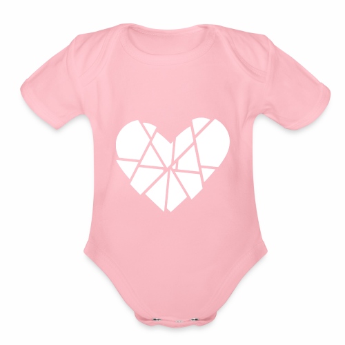 Heart Broken Shards Anti Valentine's Day - Organic Short Sleeve Baby Bodysuit