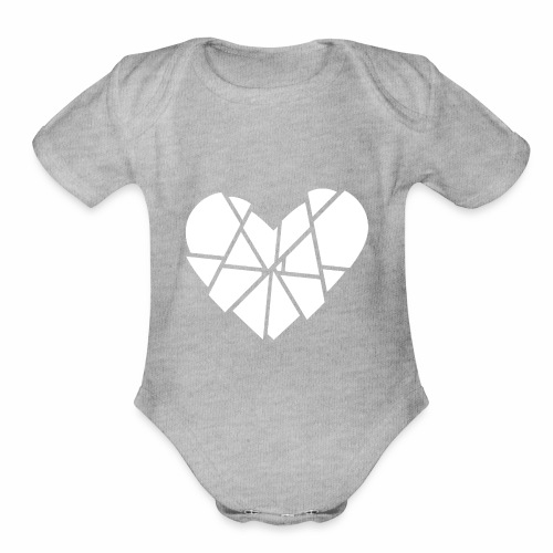 Heart Broken Shards Anti Valentine's Day - Organic Short Sleeve Baby Bodysuit