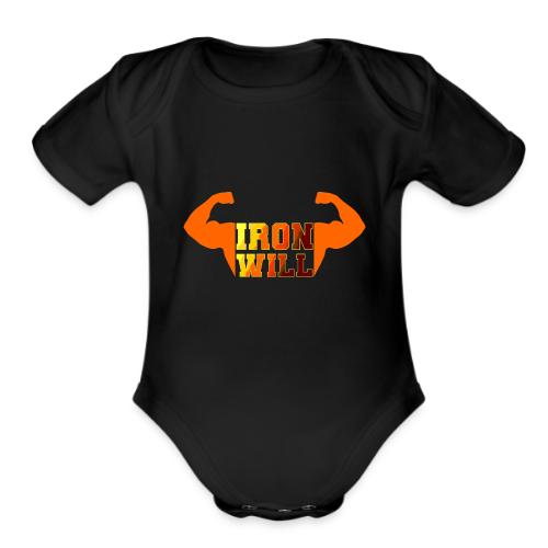 Bodybuilding: Iron Will Power - Organic Short Sleeve Baby Bodysuit