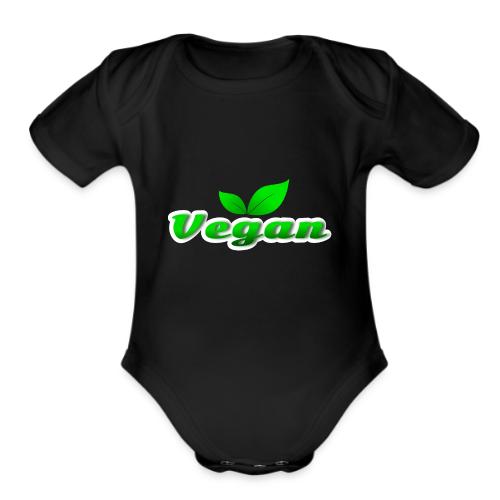 Pure Vegan Leaves - Organic Short Sleeve Baby Bodysuit