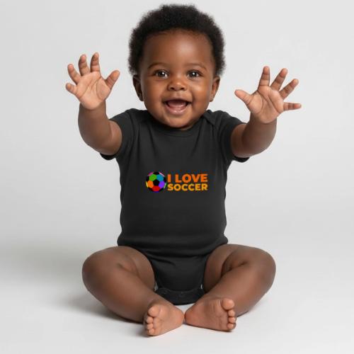 I Love Soccer - Organic Short Sleeve Baby Bodysuit