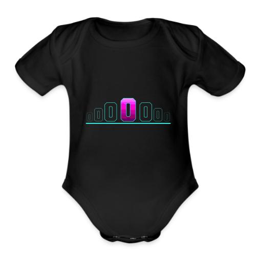 Letter O – Capital Varsity Alphabet Monogram - Organic Short Sleeve Baby Bodysuit