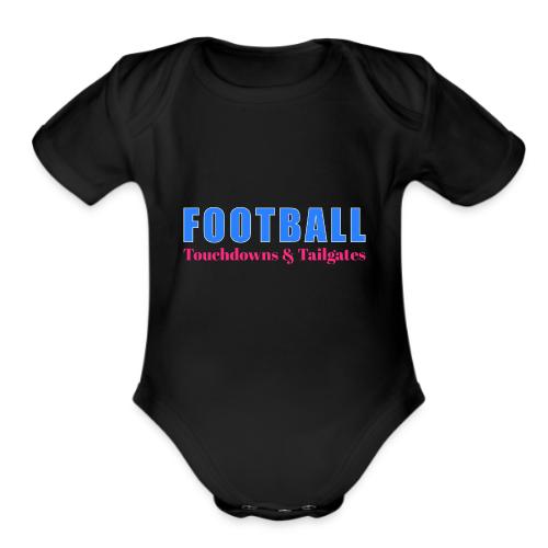 Football Touchdowns & Tailgates Design - Organic Short Sleeve Baby Bodysuit