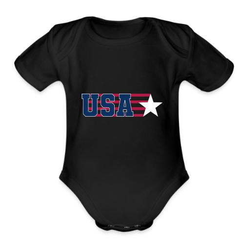 Star Stripe USA - Organic Short Sleeve Baby Bodysuit