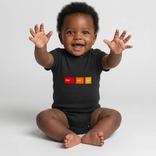 CTRL + ALT + DEL - Organic Short Sleeve Baby Bodysuit