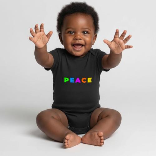 Peace in Every Color - Organic Short Sleeve Baby Bodysuit